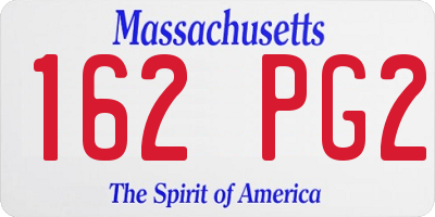 MA license plate 162PG2
