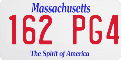 MA license plate 162PG4