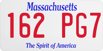 MA license plate 162PG7