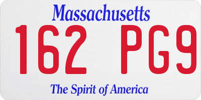 MA license plate 162PG9