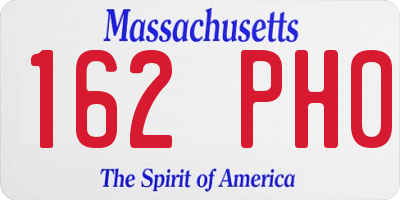 MA license plate 162PH0