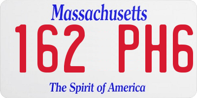 MA license plate 162PH6