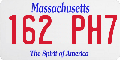 MA license plate 162PH7