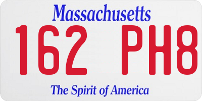 MA license plate 162PH8