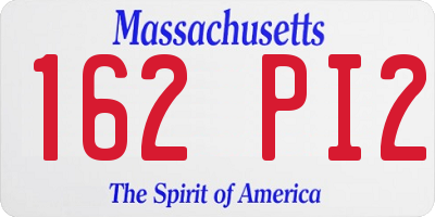 MA license plate 162PI2