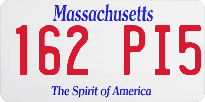 MA license plate 162PI5