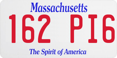 MA license plate 162PI6