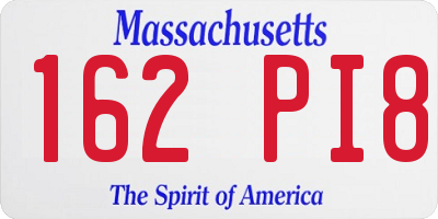 MA license plate 162PI8