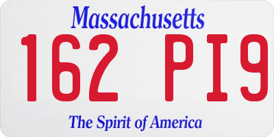 MA license plate 162PI9