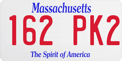 MA license plate 162PK2