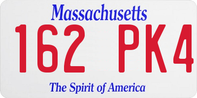 MA license plate 162PK4