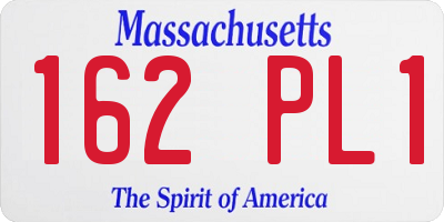 MA license plate 162PL1