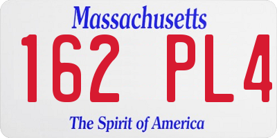 MA license plate 162PL4