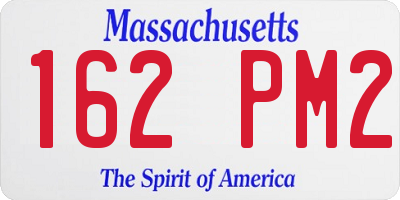 MA license plate 162PM2