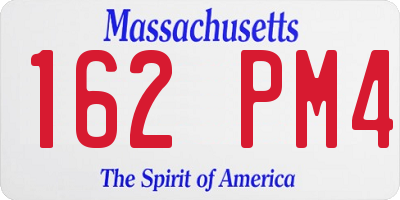 MA license plate 162PM4