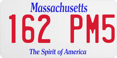 MA license plate 162PM5