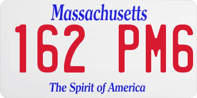 MA license plate 162PM6
