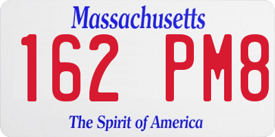MA license plate 162PM8