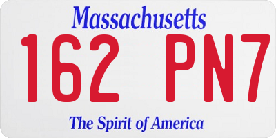 MA license plate 162PN7