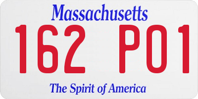MA license plate 162PO1