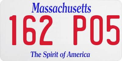 MA license plate 162PO5