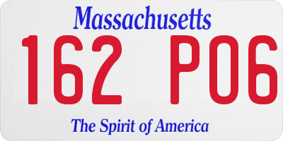 MA license plate 162PO6
