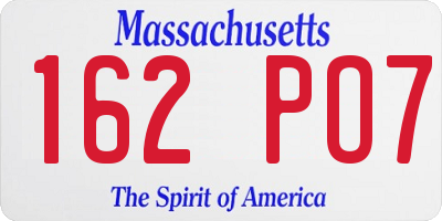 MA license plate 162PO7