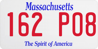 MA license plate 162PO8