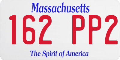 MA license plate 162PP2