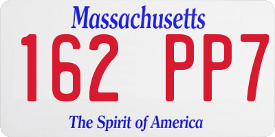 MA license plate 162PP7