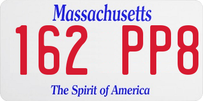MA license plate 162PP8