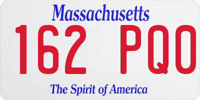 MA license plate 162PQ0