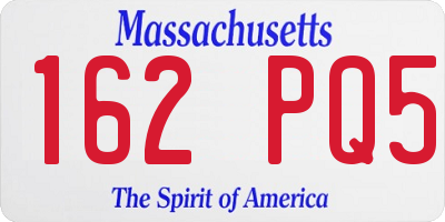 MA license plate 162PQ5