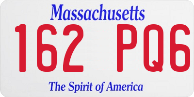 MA license plate 162PQ6