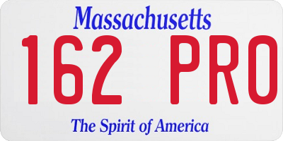 MA license plate 162PR0