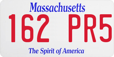 MA license plate 162PR5