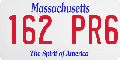 MA license plate 162PR6