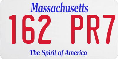 MA license plate 162PR7