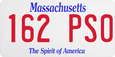 MA license plate 162PS0