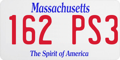 MA license plate 162PS3