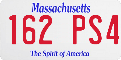 MA license plate 162PS4