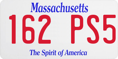 MA license plate 162PS5