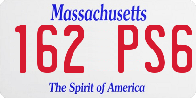 MA license plate 162PS6