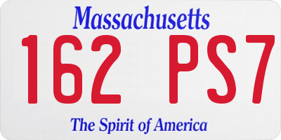 MA license plate 162PS7