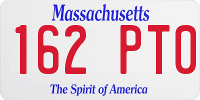 MA license plate 162PT0