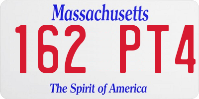 MA license plate 162PT4