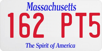 MA license plate 162PT5