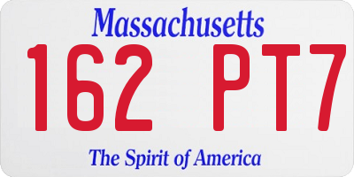 MA license plate 162PT7