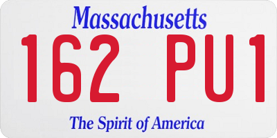 MA license plate 162PU1