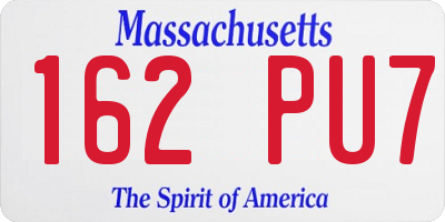 MA license plate 162PU7